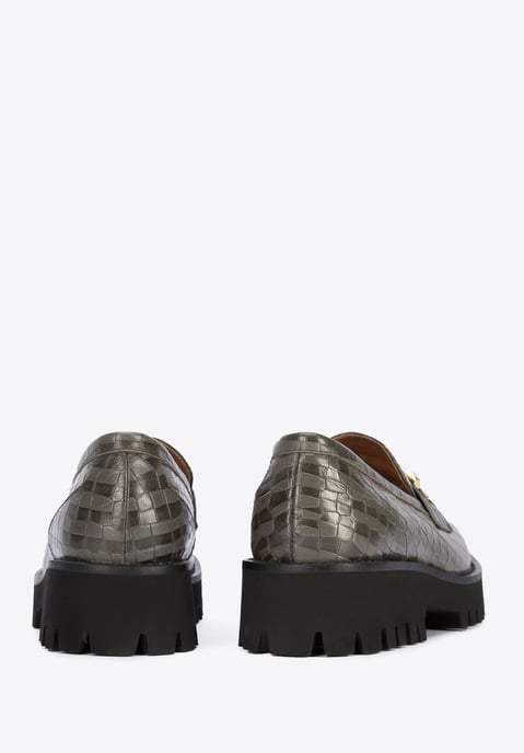 Mocasines de piel para mujer Wittchen con hebilla, color verde - Image 3