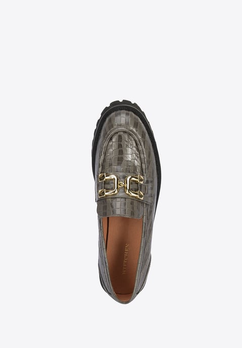Mocasines de piel para mujer Wittchen con hebilla, color verde - Image 4