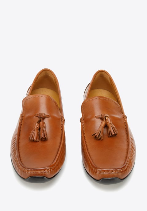 Mocasines de piel Wittchen para hombre con borlas, marrón - Image 2