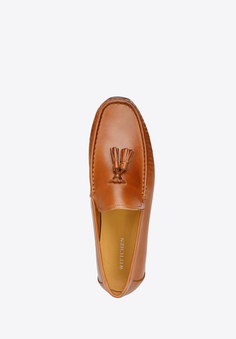 Mocasines de piel Wittchen para hombre con borlas, marrón - Image 3