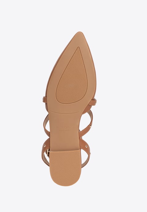 Bailarinas de piel Wittchen para mujer con detalles metálicos en marrón natural - Image 6