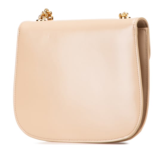 Bolso de cadena de cuero beige - Image 2