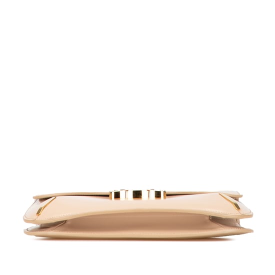 Bolso de cadena de cuero beige - Image 3