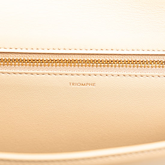Bolso de cadena de cuero beige - Image 6