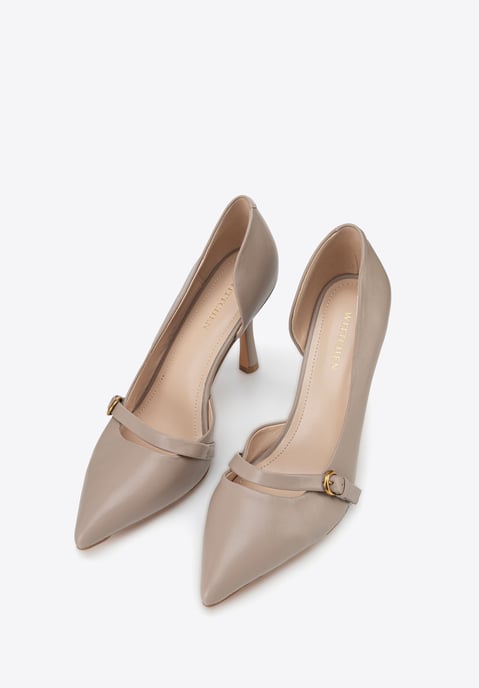 Zapatos de salón Wittchen para mujer, con correa, color beige, piel natural - Image 2