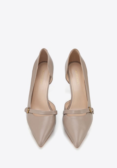 Zapatos de salón Wittchen para mujer, con correa, color beige, piel natural - Image 3