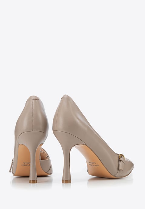 Zapatos de salón Wittchen para mujer, con correa, color beige, piel natural - Image 4