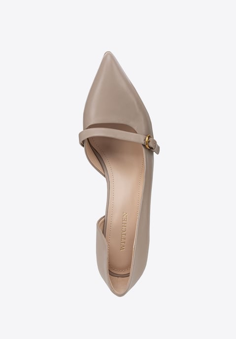 Zapatos de salón Wittchen para mujer, con correa, color beige, piel natural - Image 5