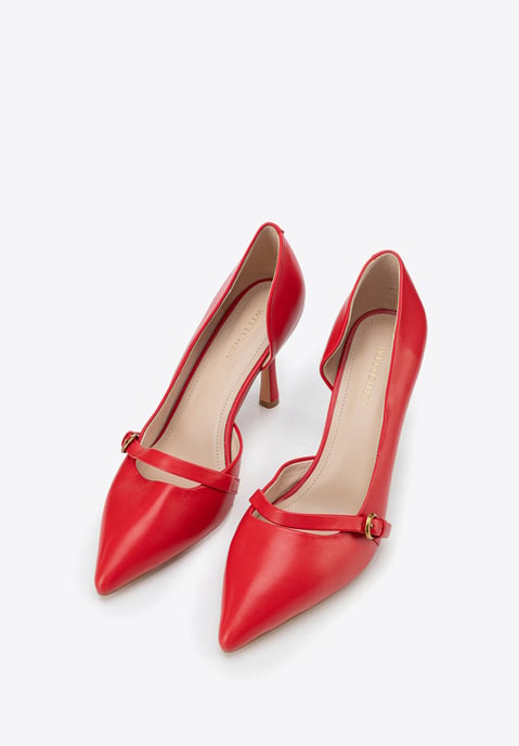 Zapatos de salón de piel roja con correa para mujer de Wittchen - Image 2