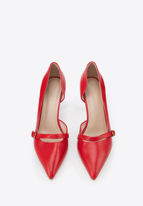 Zapatos de salón de piel roja con correa para mujer de Wittchen - Image 3