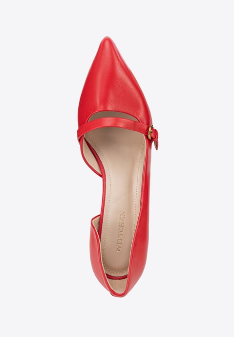 Zapatos de salón de piel roja con correa para mujer de Wittchen - Image 5