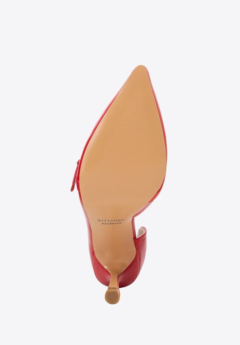 Zapatos de salón de piel roja con correa para mujer de Wittchen - Image 6