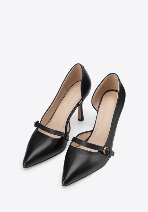 Zapatos de salón de piel para mujer Wittchen con correa en piel natural negra - Image 2