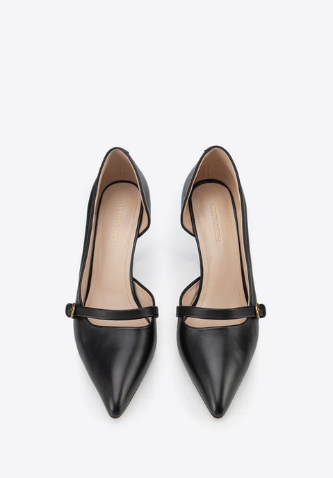 Zapatos de salón de piel para mujer Wittchen con correa en piel natural negra - Image 3