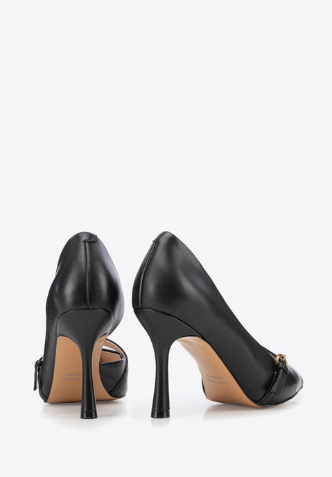 Zapatos de salón de piel para mujer Wittchen con correa en piel natural negra - Image 4