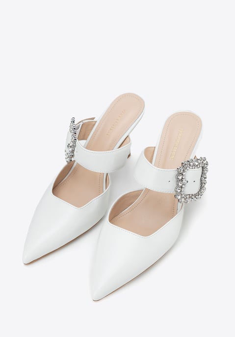 Zapatos de tacón de aguja Wittchen para mujer, color blanco y natural. - Image 2