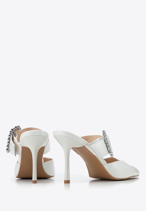 Zapatos de tacón de aguja Wittchen para mujer, color blanco y natural. - Image 4