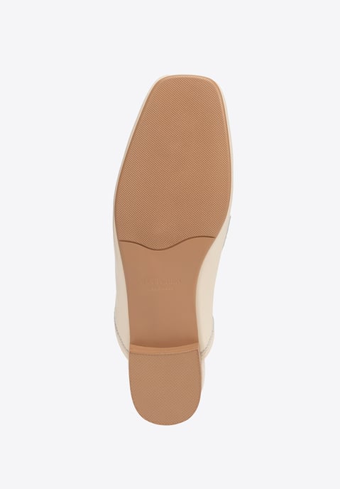 Mocasines de piel para mujer Wittchen con tacón abierto, beige - Image 6