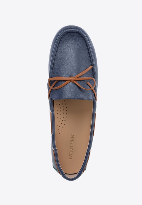 Mocasines de piel para mujer Wittchen con correa, azul marino y marrón - Image 5
