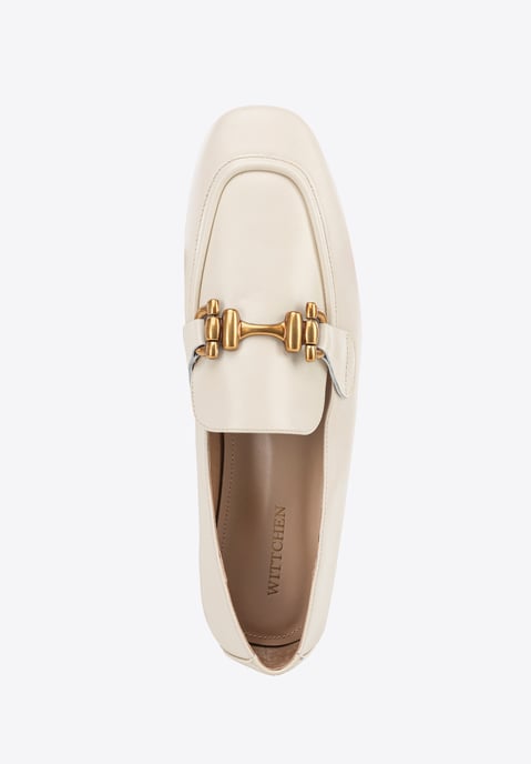 Mocasines de piel para mujer Wittchen con hebilla en piel natural color crema - Image 5