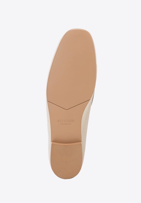 Mocasines de piel para mujer Wittchen con hebilla en piel natural color crema - Image 6