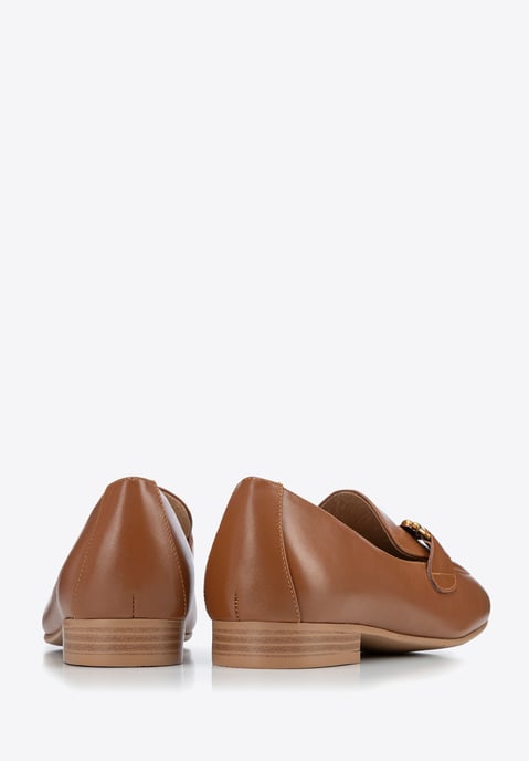 Mocasines de piel para mujer Wittchen con hebilla en piel auténtica marrón - Image 4