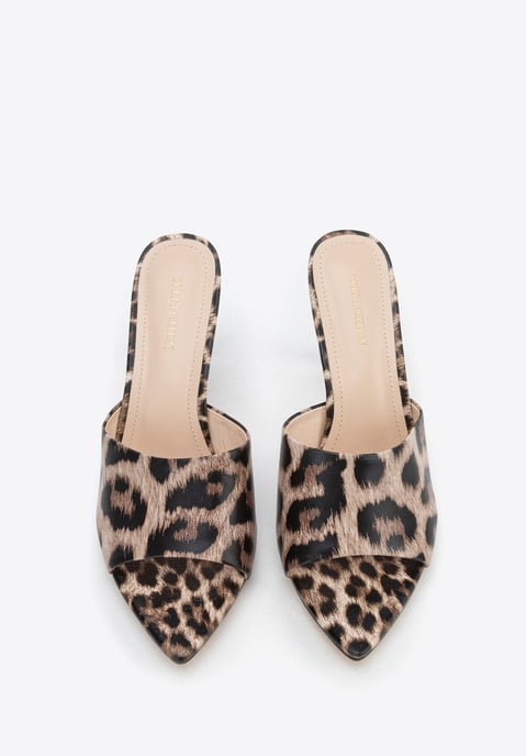 Mules de tacón de piel para mujer Wittchen en marrón y negro - Image 4
