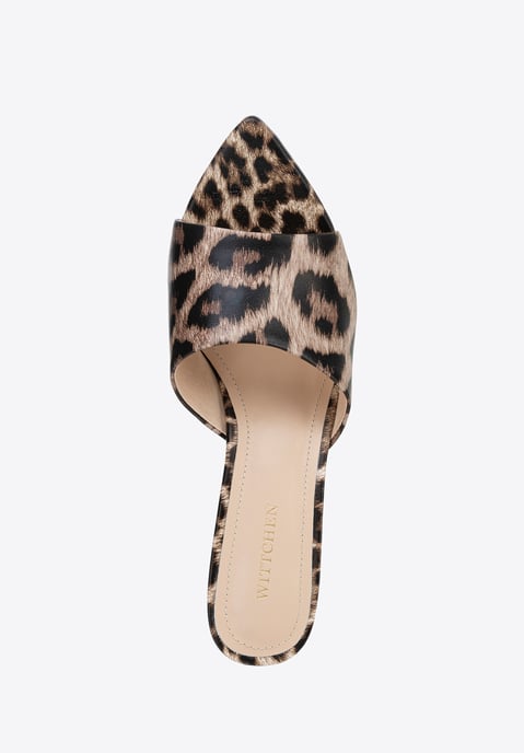 Mules de tacón de piel para mujer Wittchen en marrón y negro - Image 6