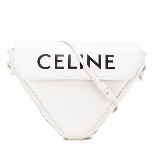 Bolso de crossbody de cuero en forma de triángulo - Image 1