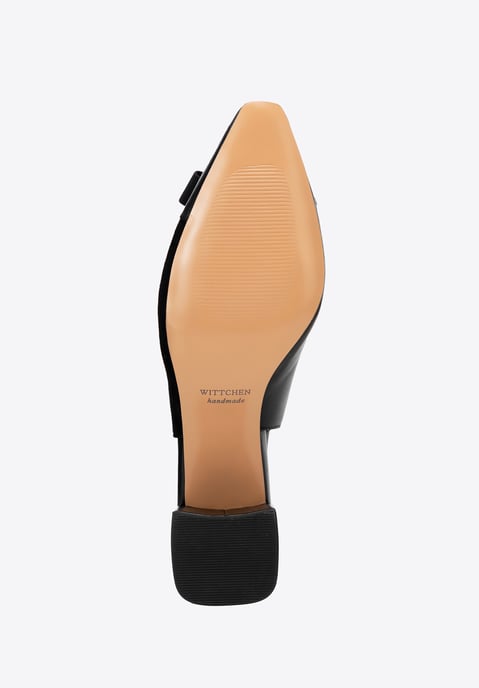 Zapatos de tacón de bloque de piel para mujer Wittchen, color negro y natural - Image 6