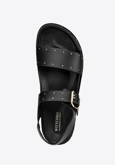 Sandalias de piel para mujer Wittchen con remaches en piel natural negra - Image 5