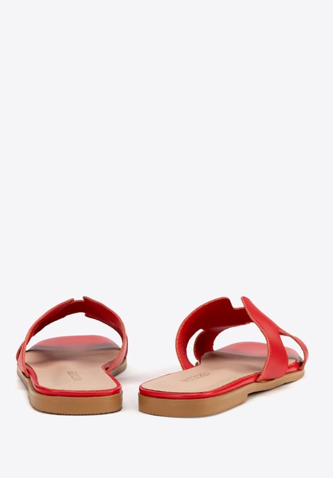 Sandalias Wittchen de piel para mujer en forma de H, color rojo - Image 4