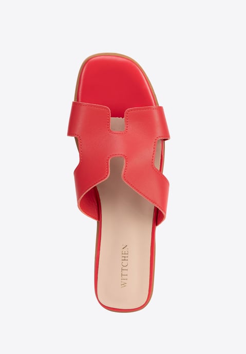 Sandalias Wittchen de piel para mujer en forma de H, color rojo - Image 5