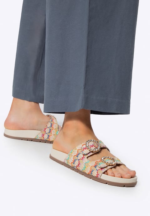 Pantuflas Wittchen para mujer de rafia sintética multicolor, material sintético - Image 2