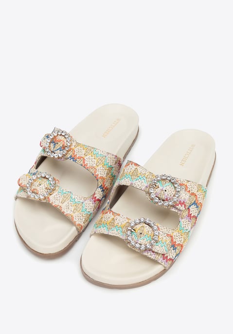Pantuflas Wittchen para mujer de rafia sintética multicolor, material sintético - Image 3