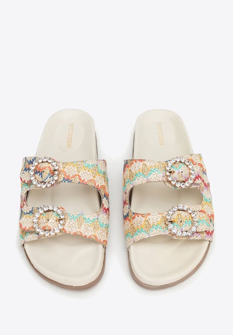Pantuflas Wittchen para mujer de rafia sintética multicolor, material sintético - Image 4