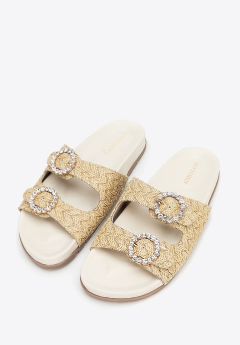 Sandalias Wittchen de rafia sintética para mujer en beige - Image 3