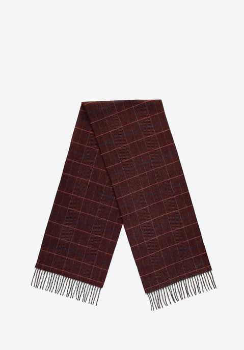 Bufanda estrecha con flecos para hombre de Wittchen, color burdeos - Image 1