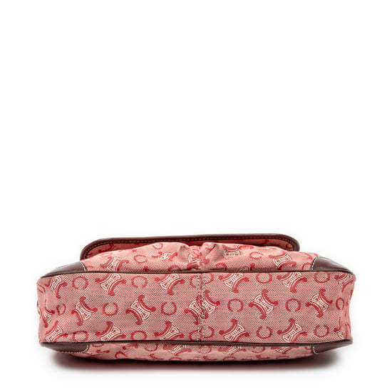 Celine Vintage Shoulder Flap en Rojo/Marrón Lienzo - Image 6