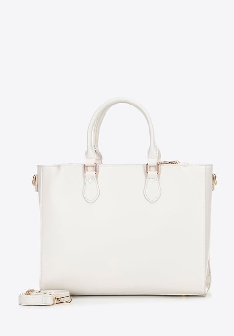 Bolso Wittchen para portátil de 14, 5" para mujer, piel sintética, color crema - Image 2