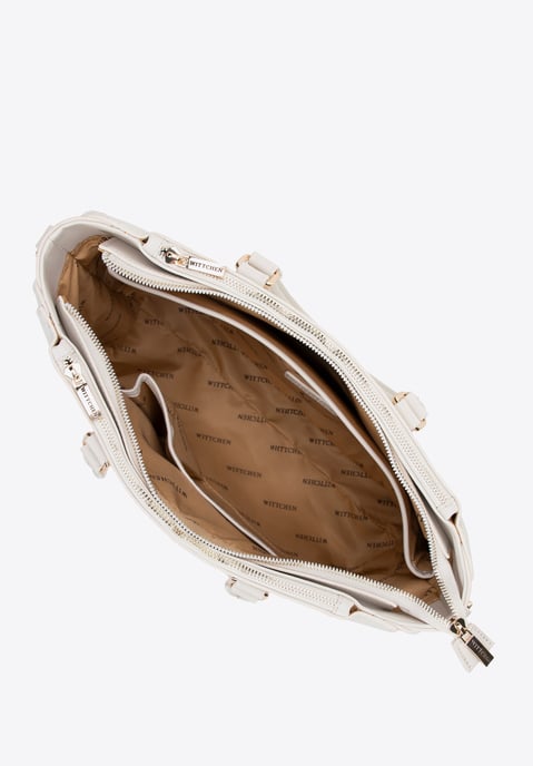 Bolso Wittchen para portátil de 14, 5" para mujer, piel sintética, color crema - Image 3
