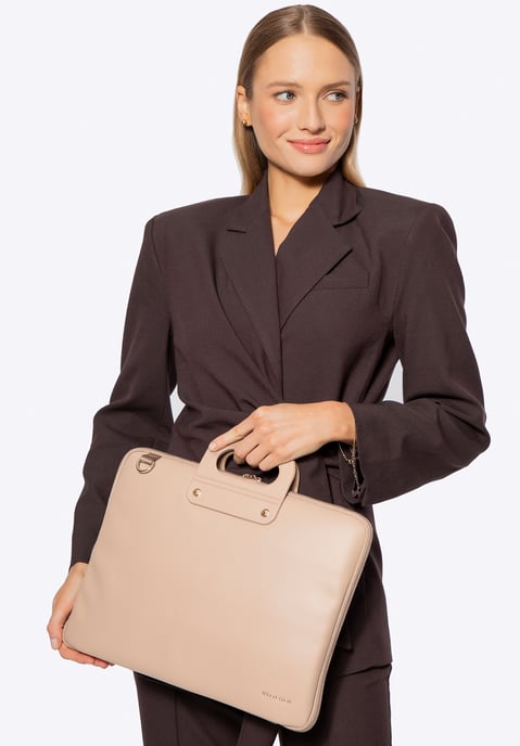Bolso Wittchen para portátil de 15 pulgadas para mujer en piel sintética, beige - Image 2