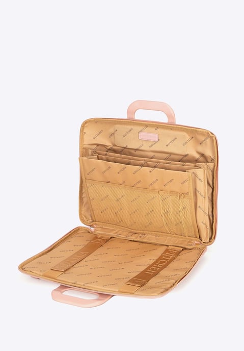 Bolso para portátil Wittchen de 15" para mujer en piel sintética rosa - Image 5