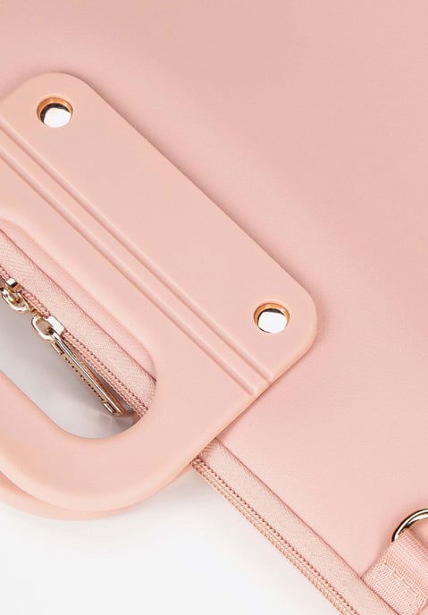 Bolso para portátil Wittchen de 15" para mujer en piel sintética rosa - Image 6