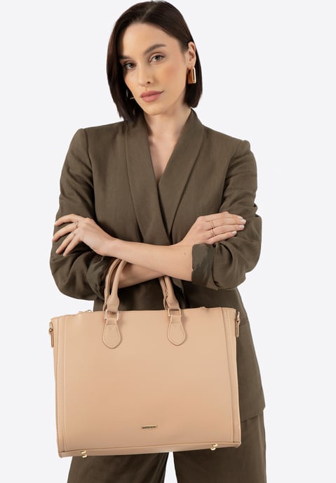 Bolso Wittchen para portátil de 14, 5" para mujer, piel sintética, beige - Image 2