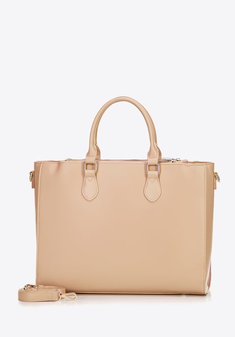 Bolso Wittchen para portátil de 14, 5" para mujer, piel sintética, beige - Image 3