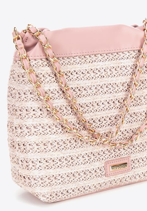 Bolso bandolera tejido Wittchen Woman con cadenas en polipropileno rosa - Image 4