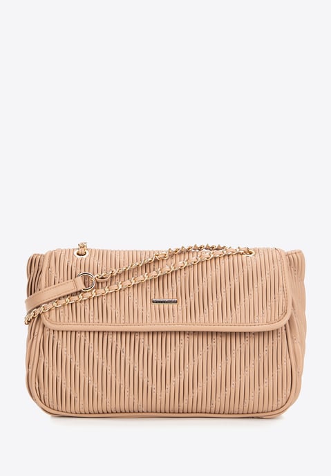 Bolso bandolera Wittchen para mujer en ecopiel con cadena, beige - Image 2