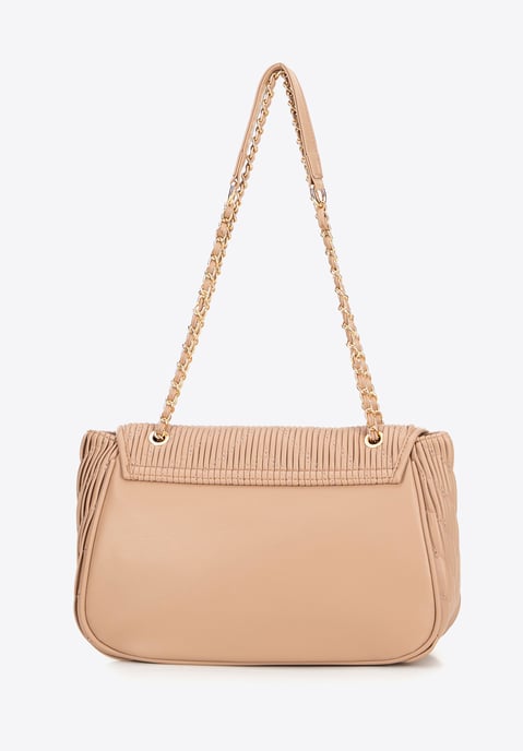 Bolso bandolera Wittchen para mujer en ecopiel con cadena, beige - Image 3