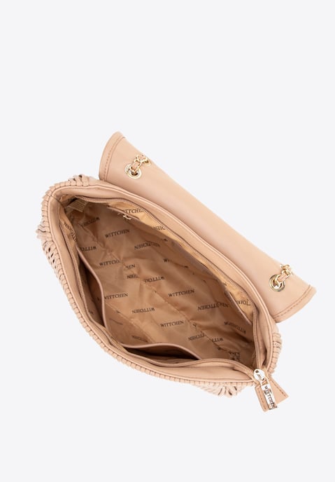 Bolso bandolera Wittchen para mujer en ecopiel con cadena, beige - Image 4